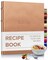 Gallery Leather Recipe book to write your own recipes - 3 Ring Recipe Binder With Protective Plastic Sleeves, Blank Cards, 25 Pocket Pages and Ivory Cards, Refillable - 9.25 x 8 "